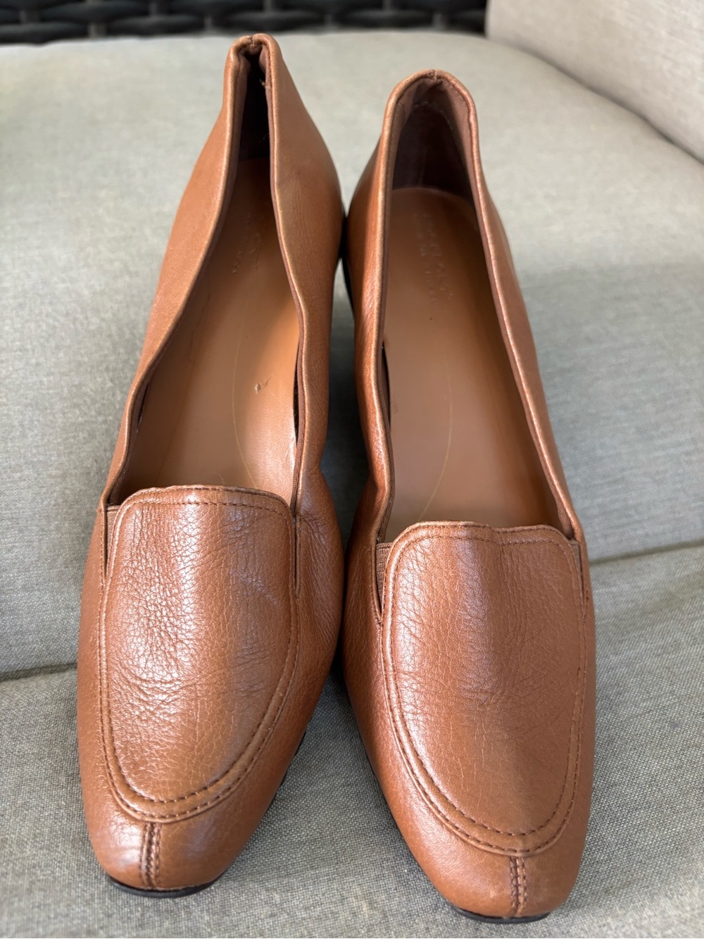 Rockport Dynamic Suspension Brown Leather Comfort Wedge Loafers